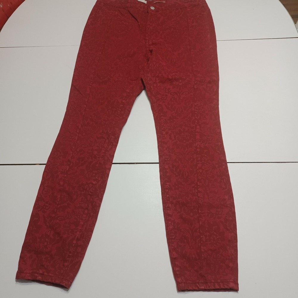 Anthropologie Pilcro Jegging Red Floral High Rise Denim 31